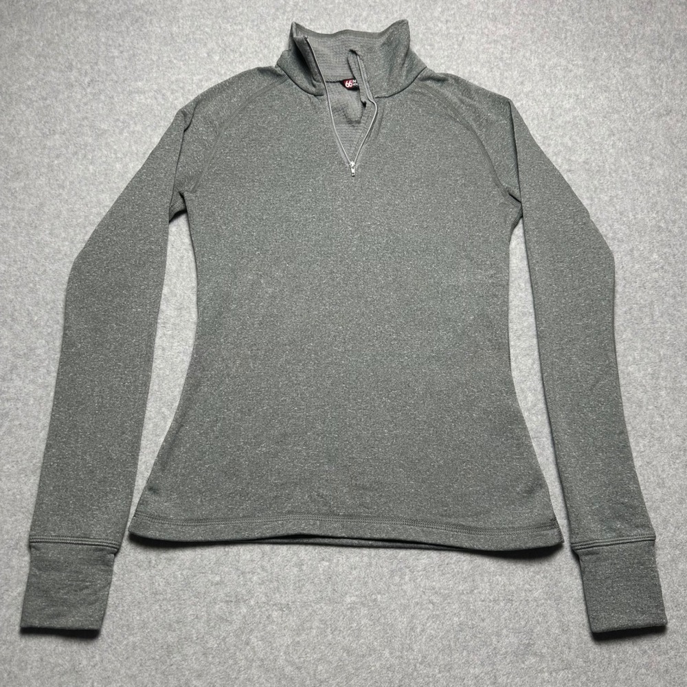 66‎ North Grimur Powerwool Womens Zip Neck Gray Fleece Base Layer Top Size M